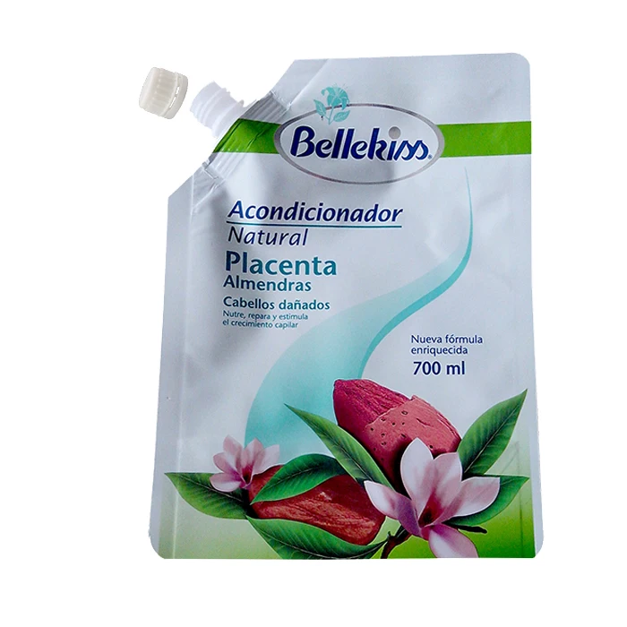 Hot sale recyclable 50ml 100ml 150ml 200ml 250ml 500ml reusable custom printed liquid stand up spout pouches for cosmetic