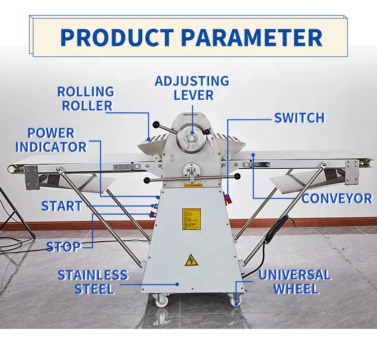 Factory outlet sale 110v/220v commercial  automatic stainless steel bakery dough sheeter machine