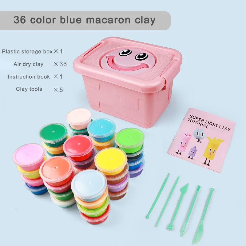 DIY 36 Colors Clay Set Colors Super Light Foam Clay Toys Soft Dmo Polymer Air Dry Modelling Clay