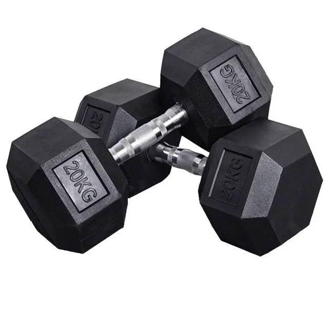 Custom Logo Home Gym Use Fitness Gym Weight Hex Rubber 1kg 5kg Man Women Black Dumbbell