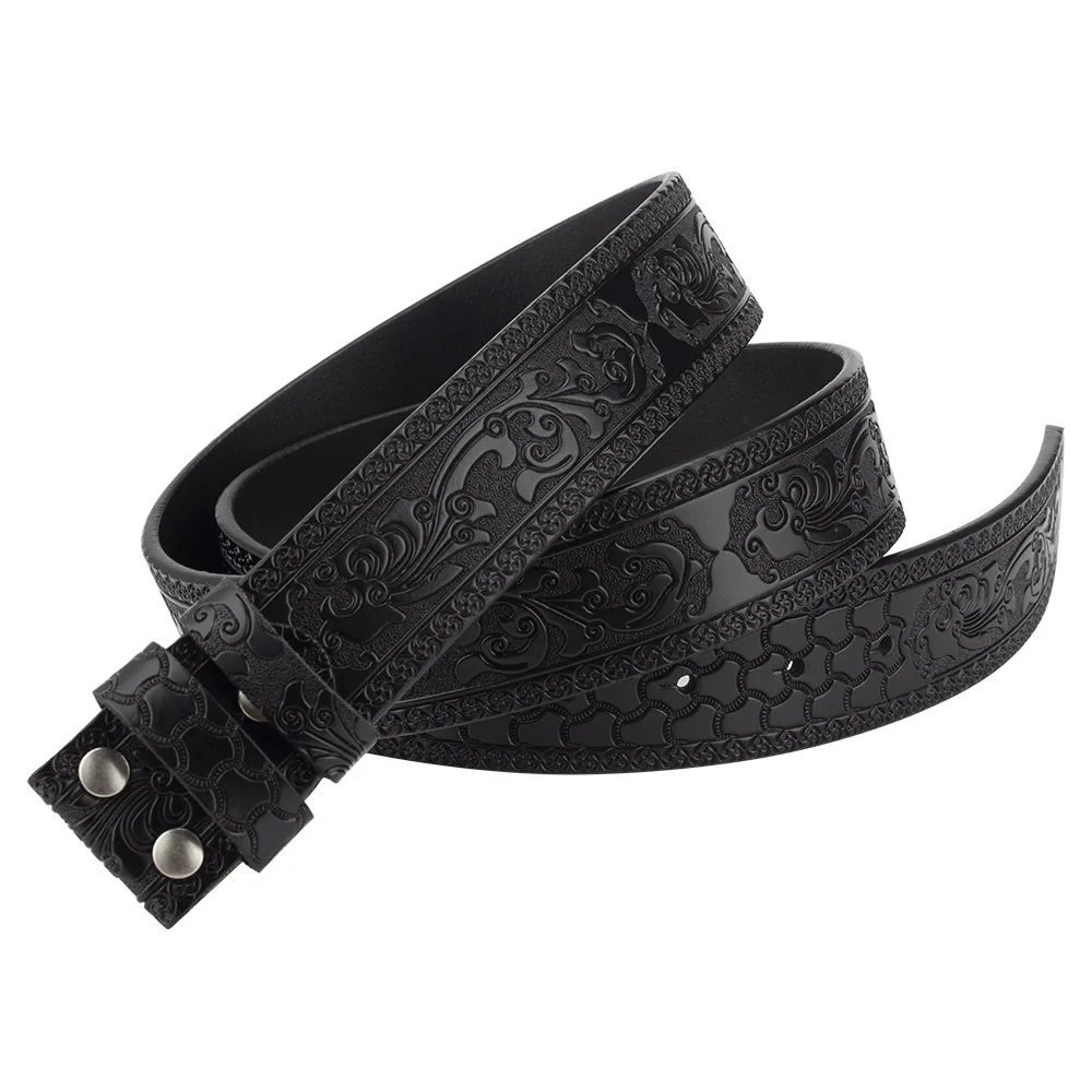 Wholesale Split Leather Belt Strap Personalize Embossed Pattern Western Vintage Belt