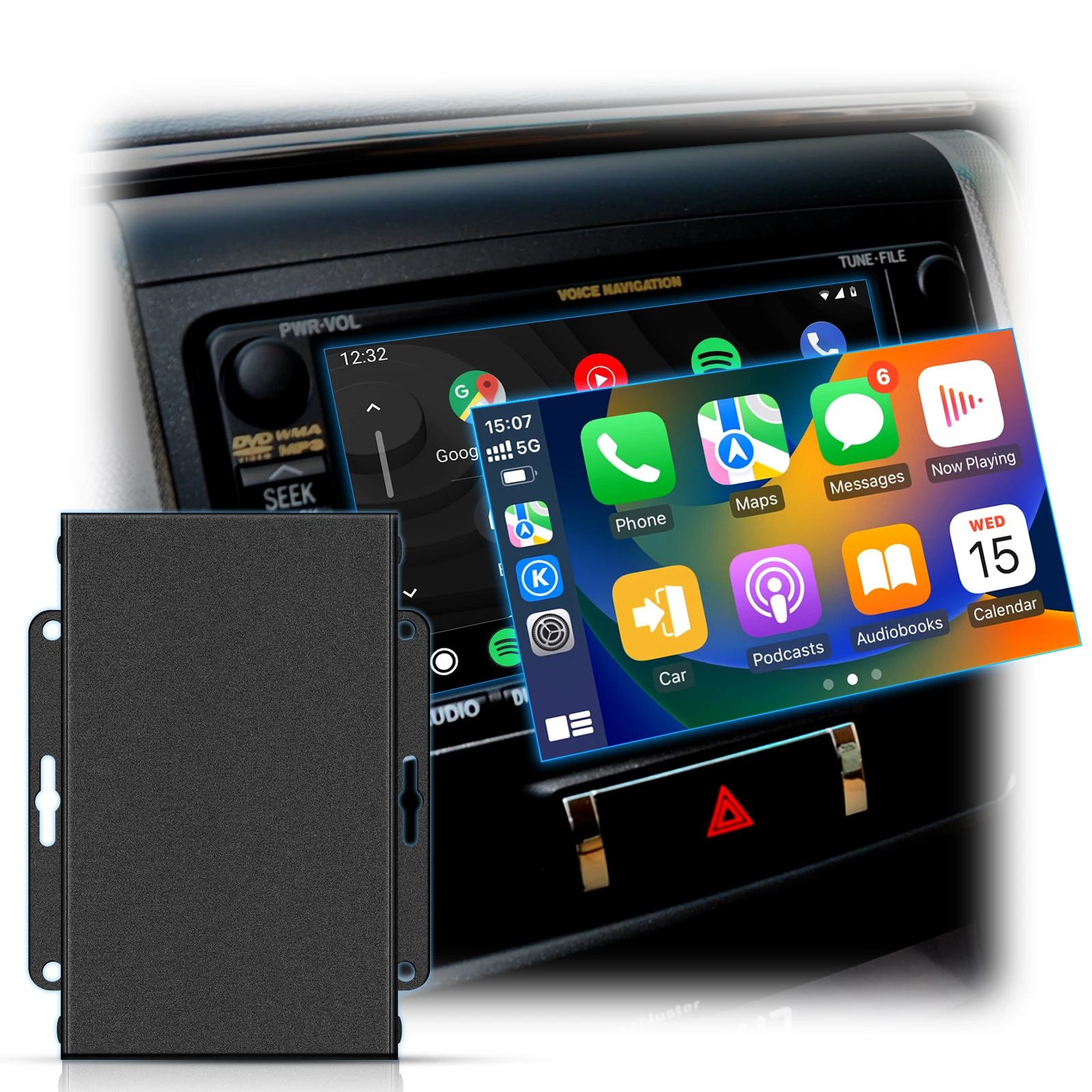Universal LVDS Carplay Interface With Konb Operation Wireless Android Auto Compatible Car CVBS or Qdis NetWork Video Interface