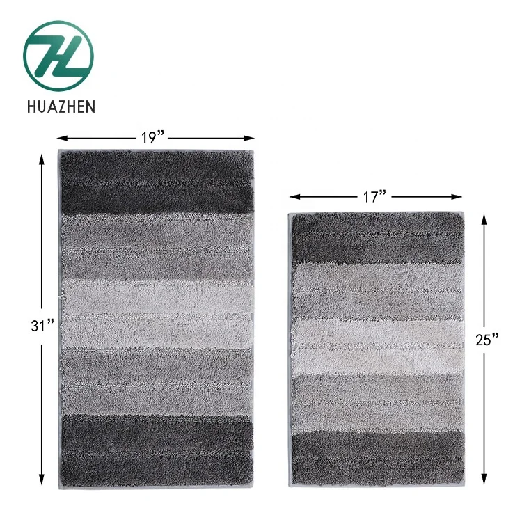 Оптовая цена, модный квадратный полосатый коврик ручной работы из 50/80 микрофибры для дома