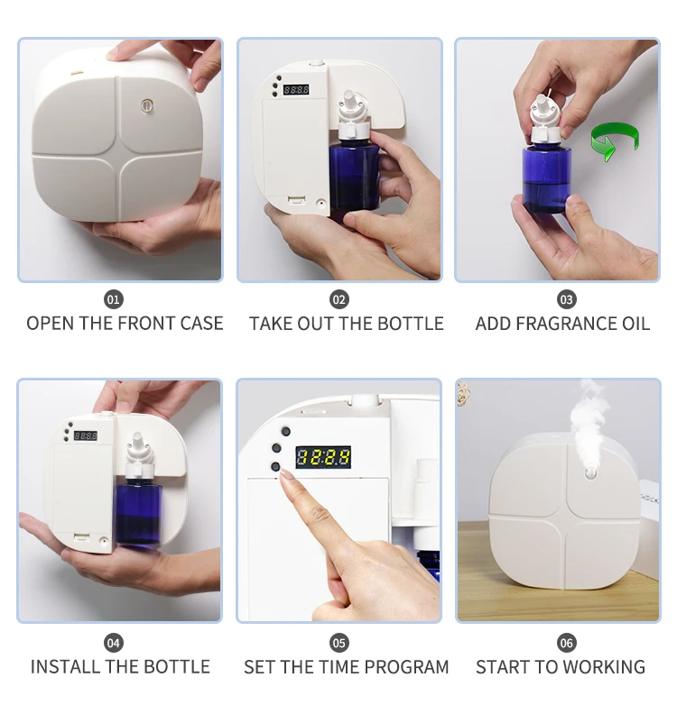 New Idea Lithoum Battery Cold Diffusing Essential Oil Wall Mounted Fragrance Oil Aroma Scent Diffuser Machine Air Freshener