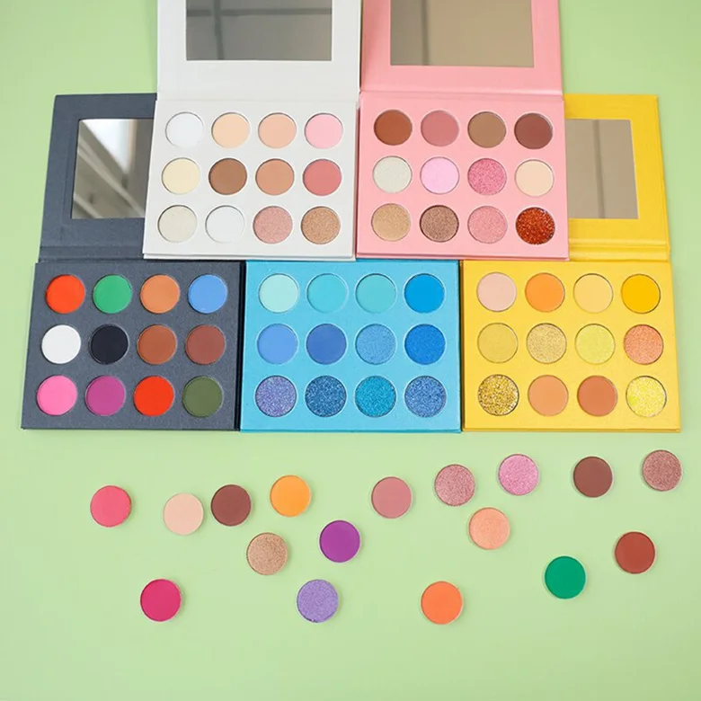 Custom Your Own DIY Makeup 100% vegan/cruelty free Matte Shimmer Glitter Private Label Eyeshadow Palette