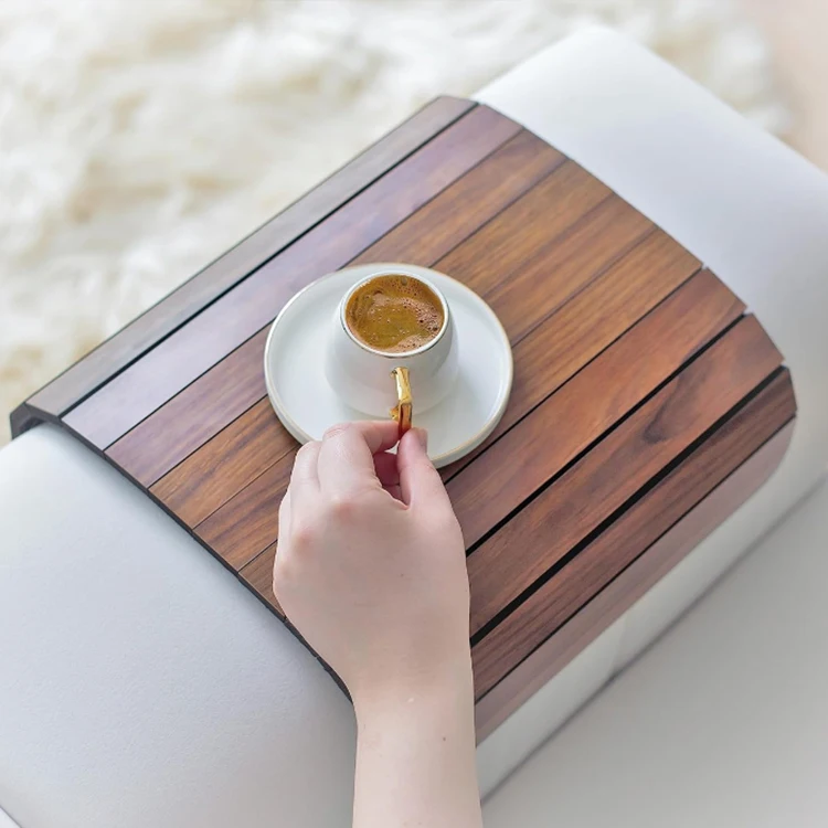 Customized Sofa Arm Tray Table Flexible Couch Arm Tray Foldable Cup Holder for Armrest Portable Couch Table for Drinks