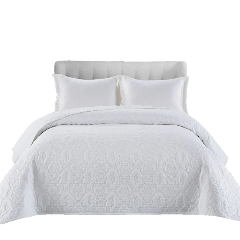 
custom Solid Flower Patterns Washed Quilt chinese Bedspreads quilted 