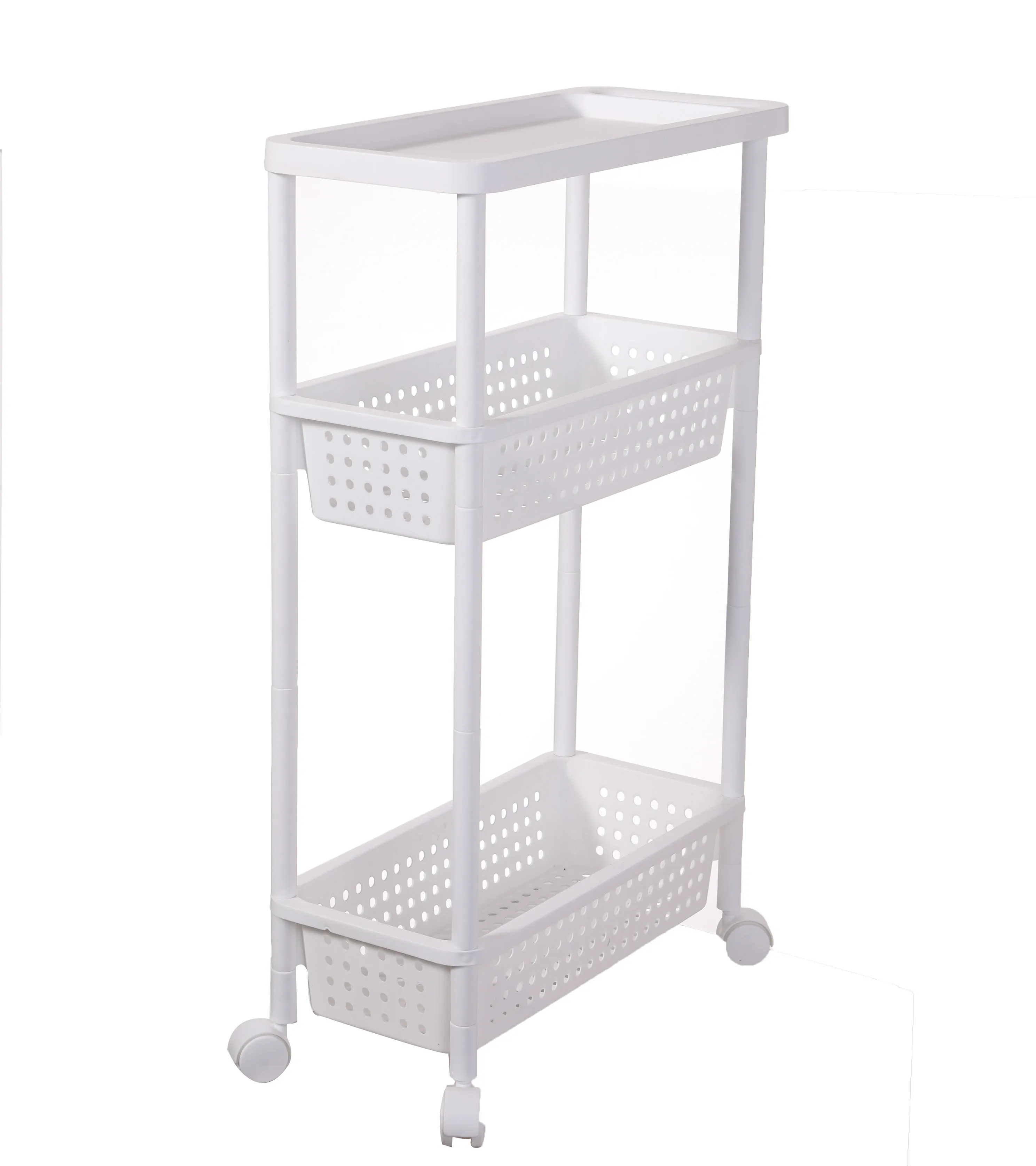 Trolley Plastic Storage Rack Floor Kitchen Bathroom Bedroom Multilayers Storage Shelf