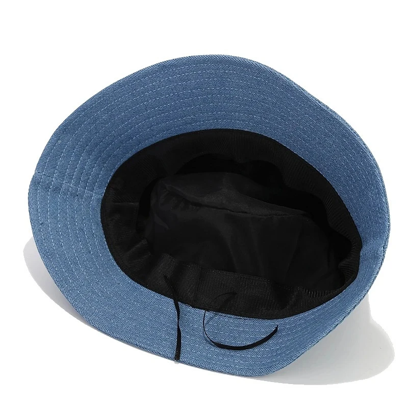 Summer Outdoor Cool Retro Style Cap Adjustable Solid Color Cap Cow Boy Jeans Blue Panama Fisherman Hats Fashion Denim Bucket Hat