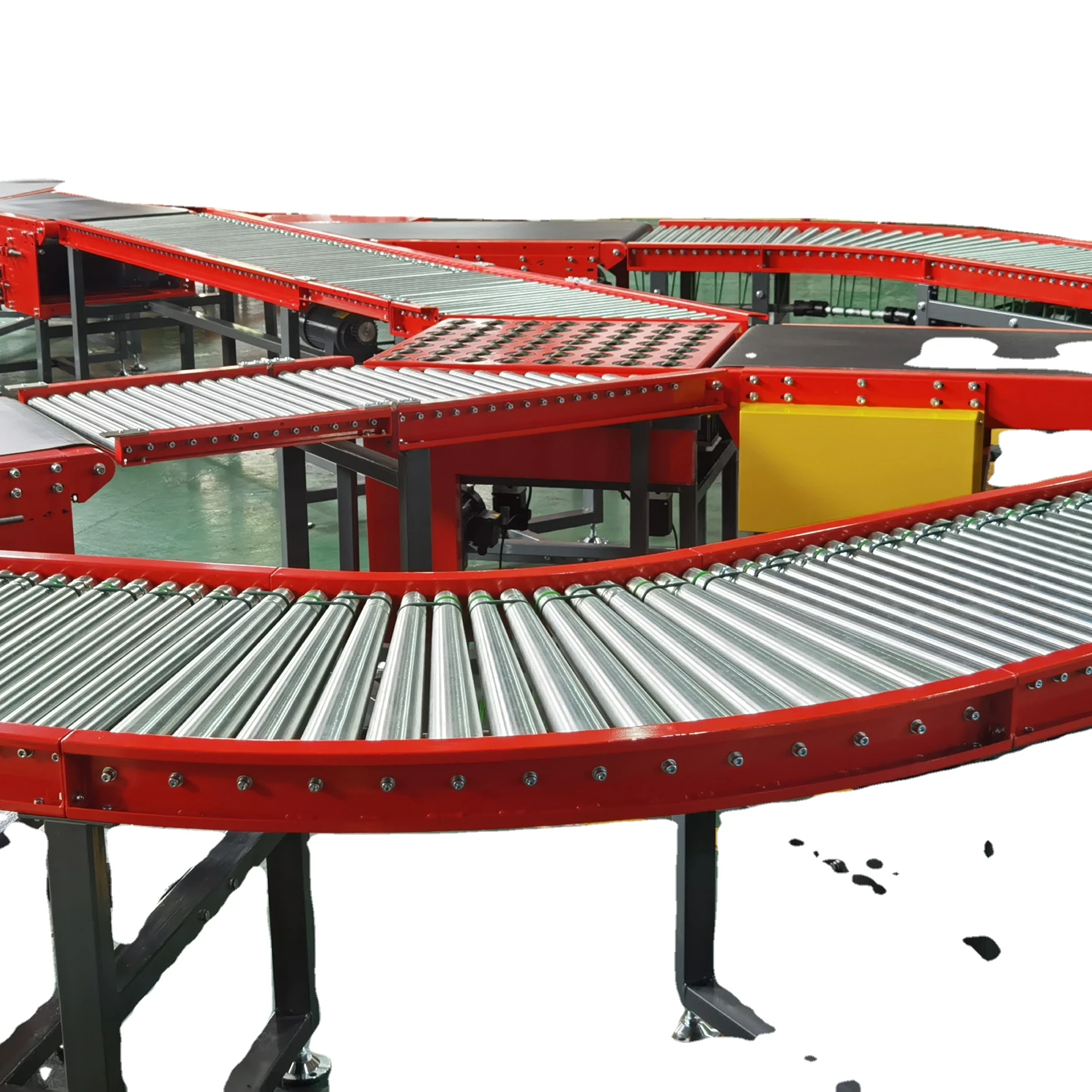 
Flexible plastic skate wheels gravity mobile telescopic belt roller conveyor for conveying box parcel in logistic DWS system 