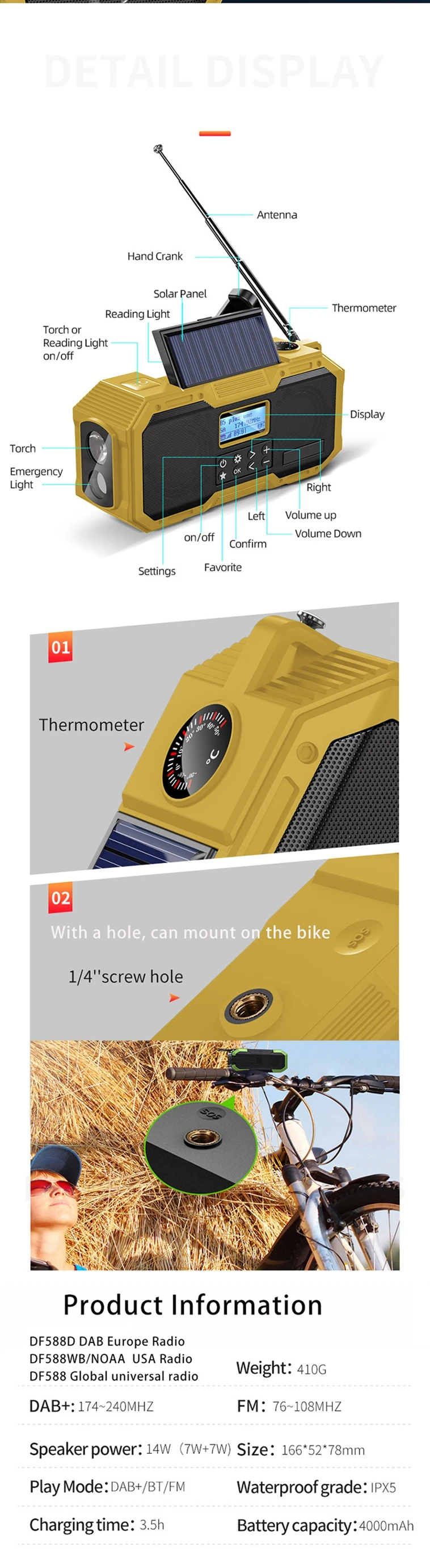 Christmas Gift Multifunctional Receiver With Bt Wireless Speaker Other Radio As Home Emergency Essentials