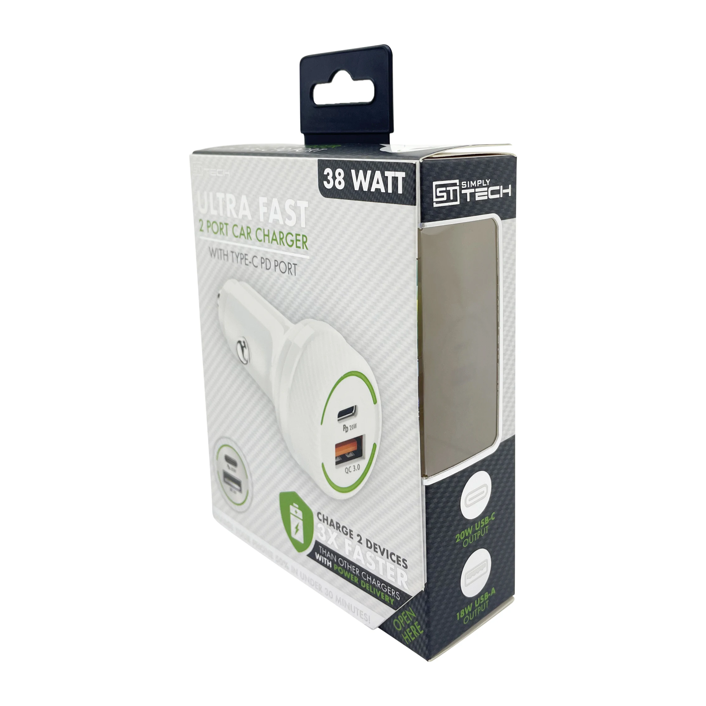 Custom Box Logo Protective Electronic Packaging Car Charger Magnetic Paper Box Printing Book-shape Gift Box with UV and  Window