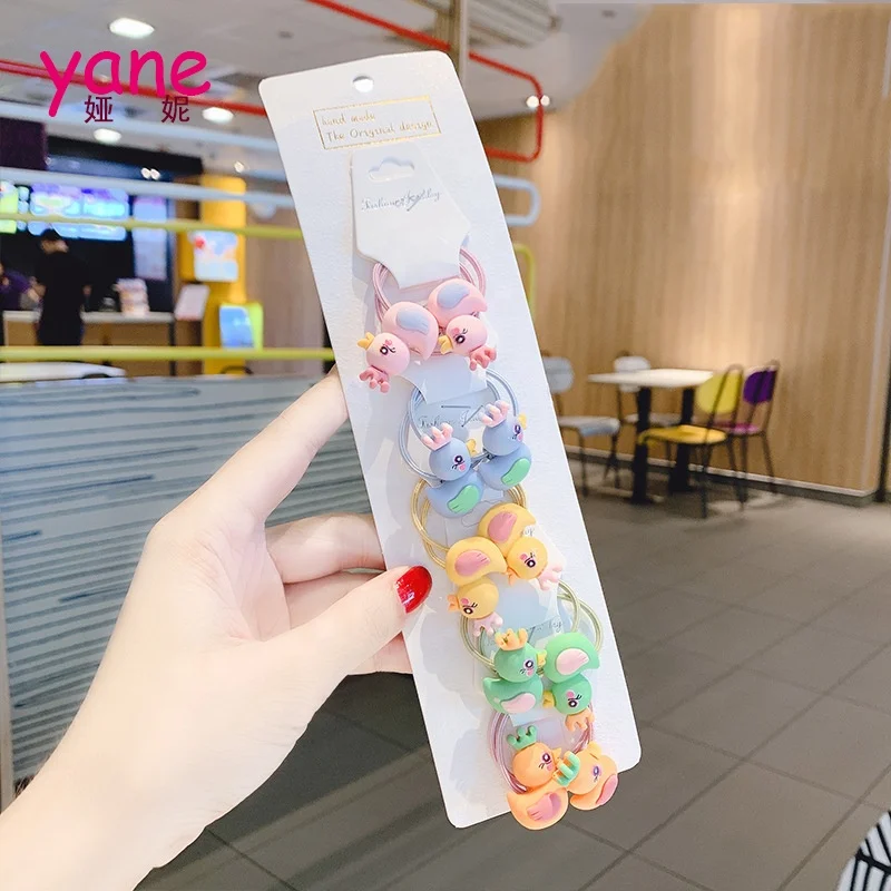 10pcs hair accessories packaging card kids quicksand and animal rubber band elastic hair head band