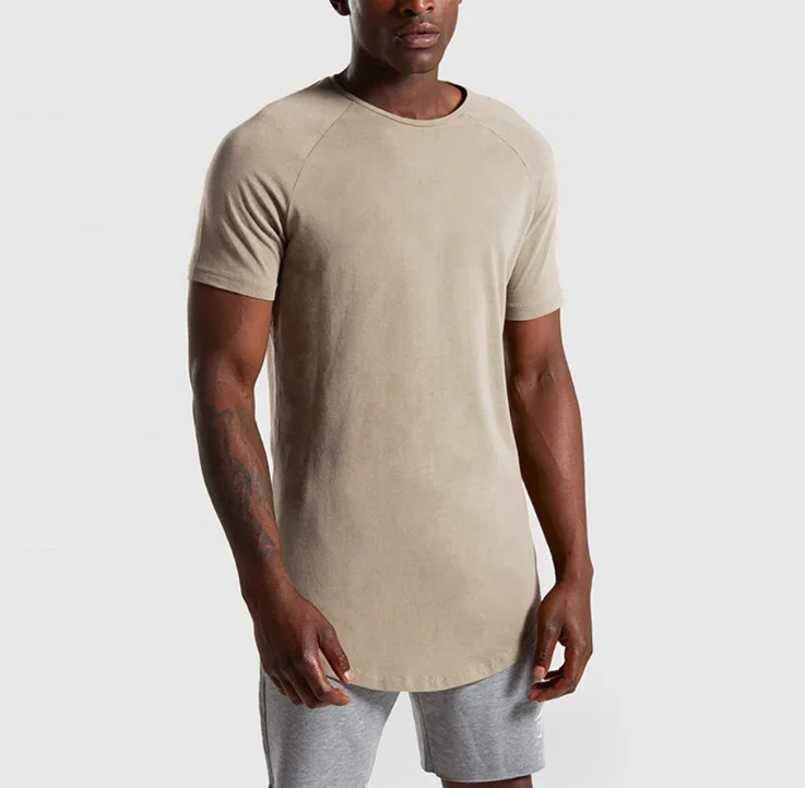 
Super Soft 55%Lyocell 40% Cotton 5%Spandex 170gsm Athletic Sports Wear Curved Hem Workout Gym T Shirts 