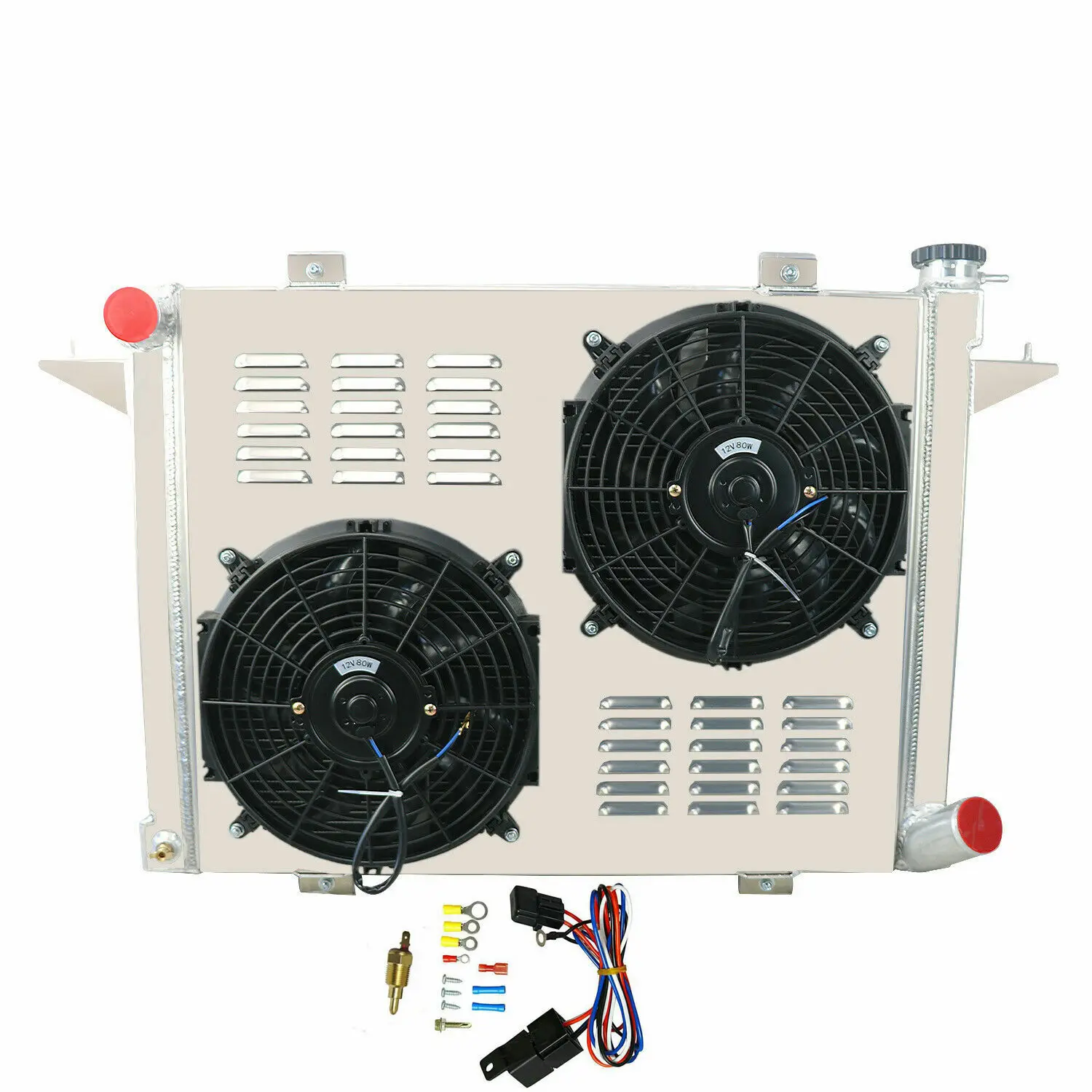 3 Row Radiator+Shroud fan Relay for 89-93 Dodge D250 D350 W250 W350 5.9L Cummins