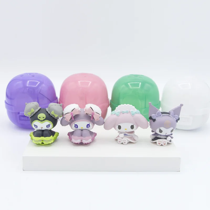 4-piece Cartoon Family Melody Kuromi 7cm Gashapon Action Figures
