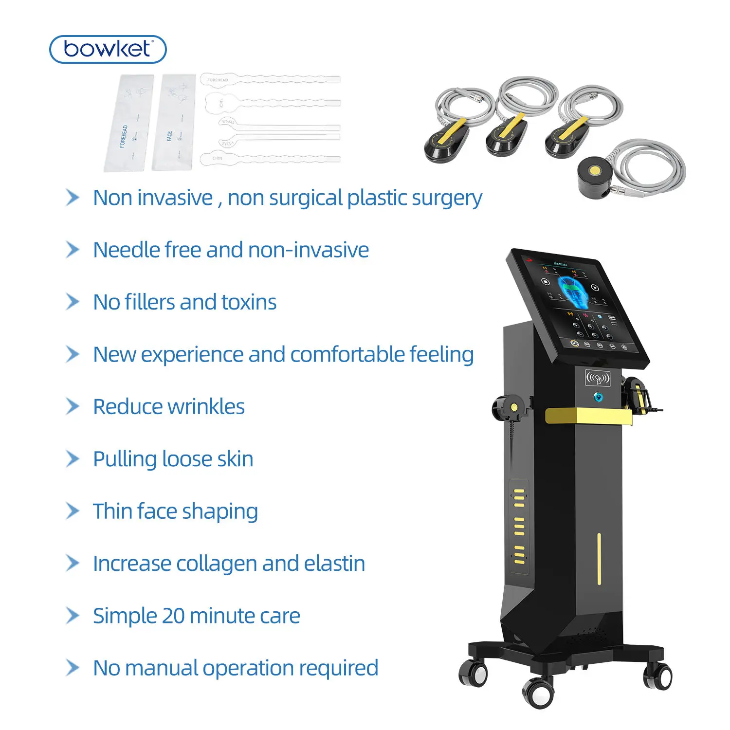 Bowket Rf Facial Anti Aging Care Machine Spa Equipment Emsrf Facial Lifting Wrinkles Remover Beauty Device