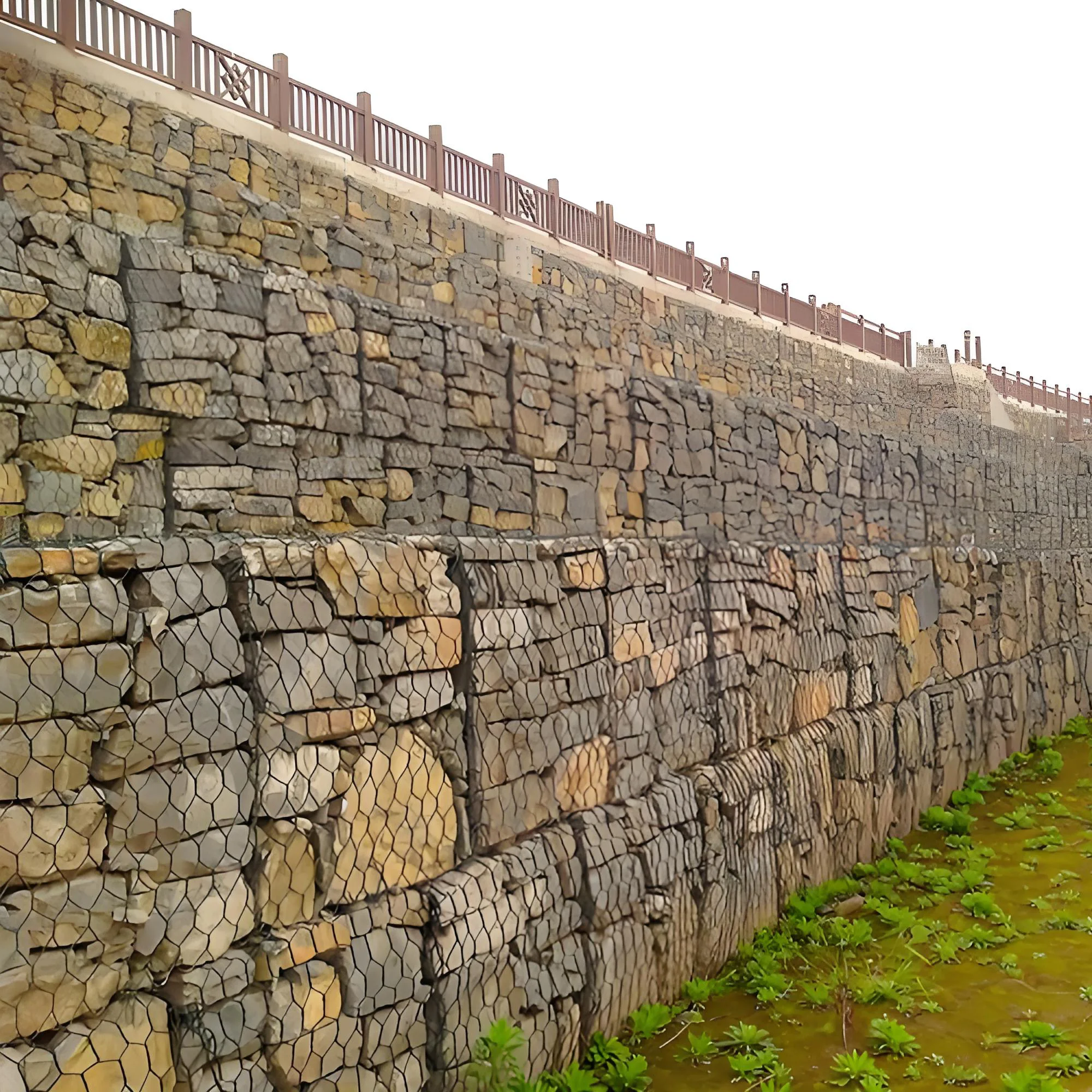 PVC Coated Galvanized Material iron wore mesh Gabion box stone cage