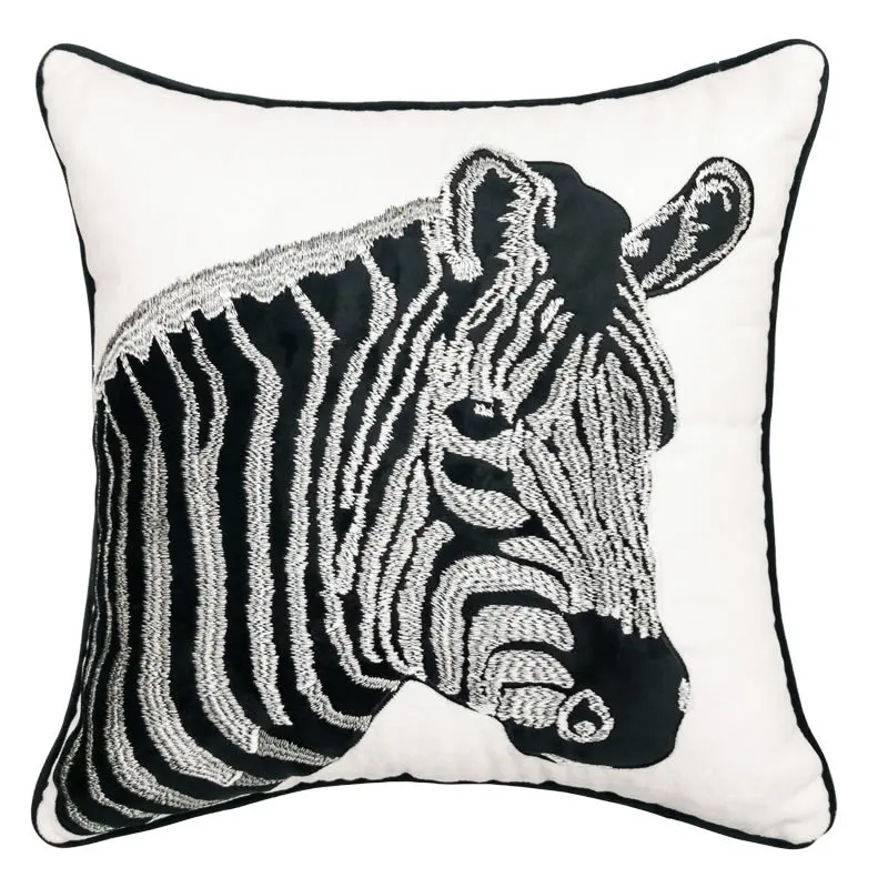 Boho Throw Zebra Plush Pillow Cover Case Farmhouse Style Sofa Home Decoration