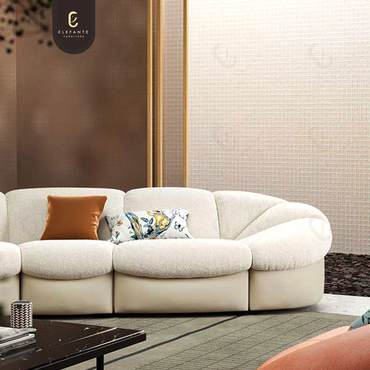 Italian Designer Light Luxury Blue Home interior Sofa De Salon Morden Huge Fabric Leather Sofa For Villa Living Room Furniture