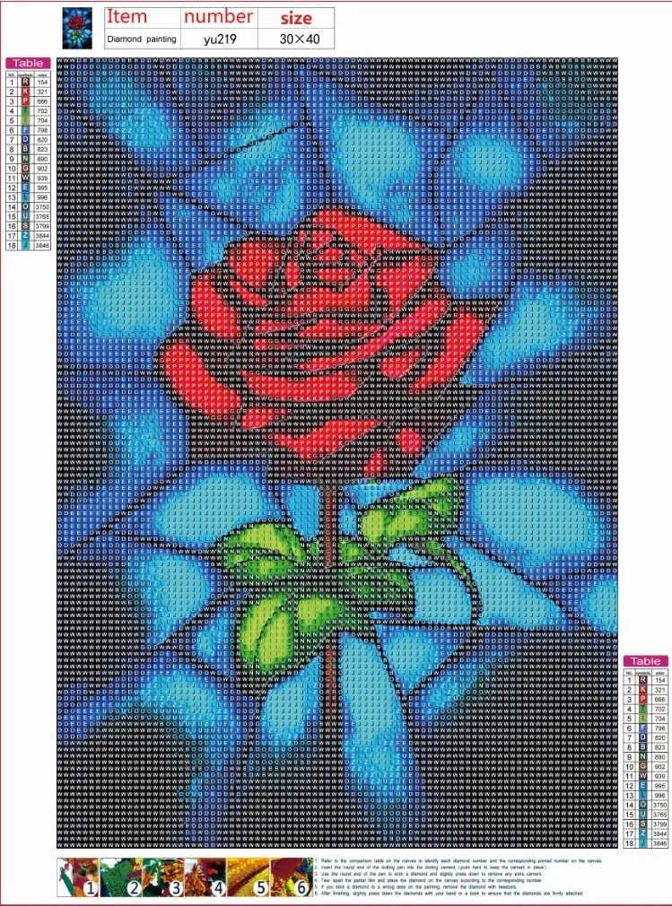 Круглая Алмазная 5D картина «сделай сам» 30x40 цветная Роза алмазная живопись