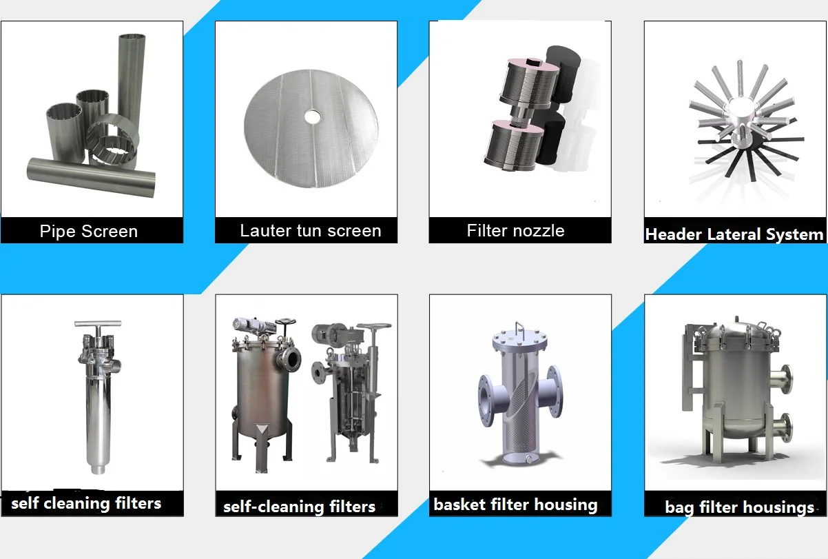 wedge wire filter strainers for industrial filtration and screening