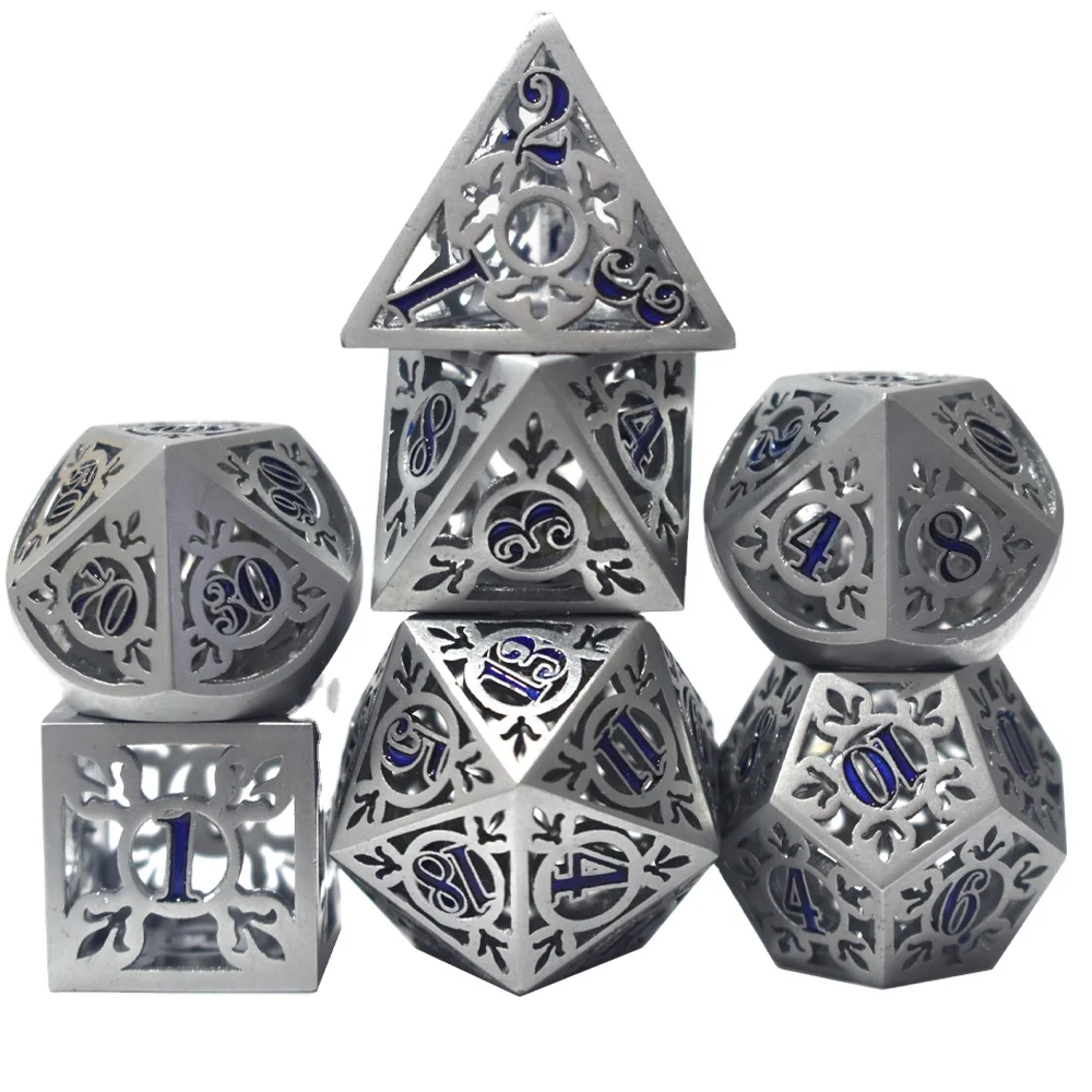 custom dnd dice polyhedral dice set dungeons and dragons hollow metal dice