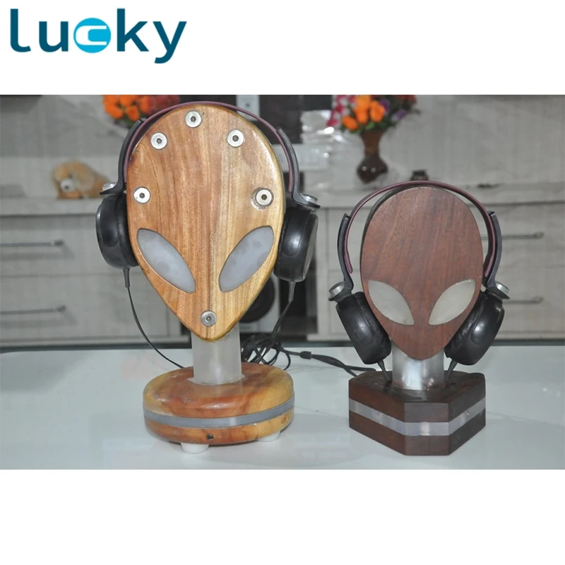 Custom Fascinating RGB Alienware Wooden Headphone Stand