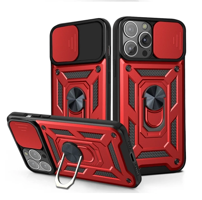 Cover Hybrid Shockproof Kickstand Ring Protective Cover Phone Case For iPhone 11 12 13 14 Pro Max with Ring Holder Lens Cover