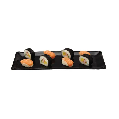 40cm Buffet Snack Display Tray Rectangular Long Tray Japanese Hammered Melamine Sushi Tray