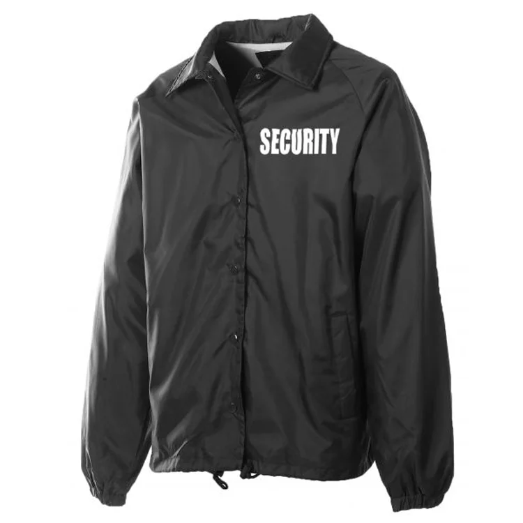 Мужская нейлоновая Защитная ветровка с застежкой спереди, индивидуальная Высококачественная рекламная легкая водонепроницаемая черная куртка для мероприятий