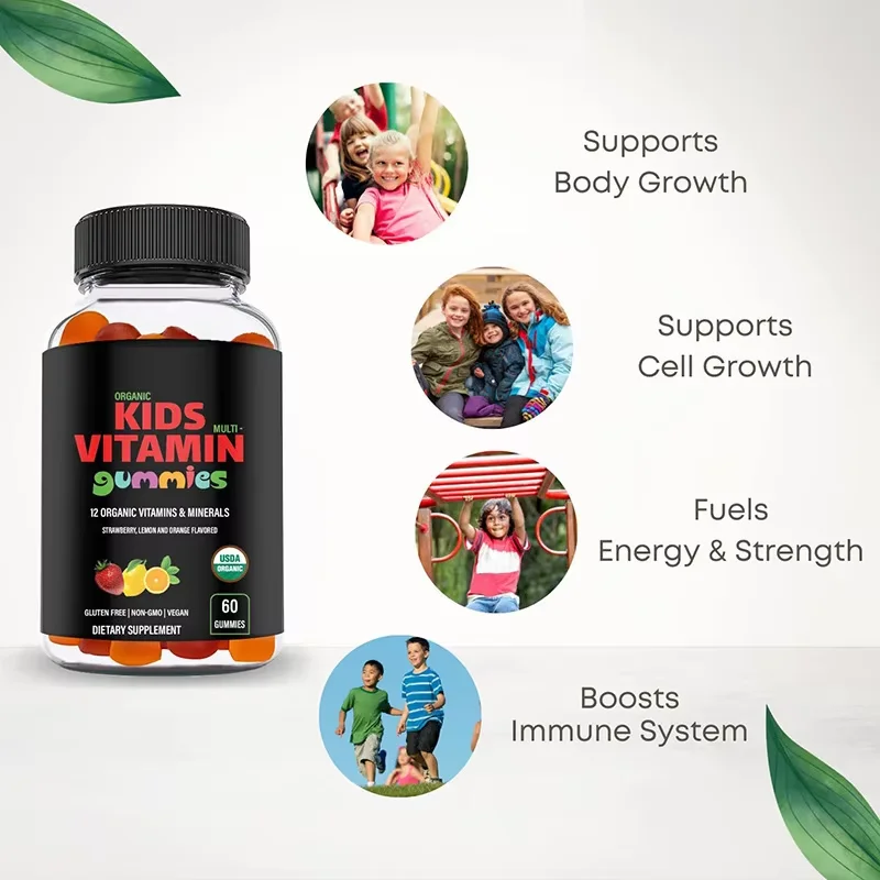 Private Label Kids Calcium Vitamin D3 Gummies Natural Kids Vitamin Gummies for Bone Health & Teeth Support