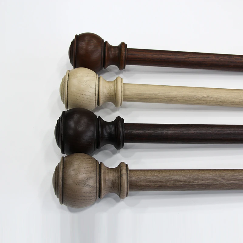 Curtain Rod Sets Modern Wooden Poles Curtain Accessories Window Curtain Home Decoration Covered Wooden Cheap Price Wholesale Pvc