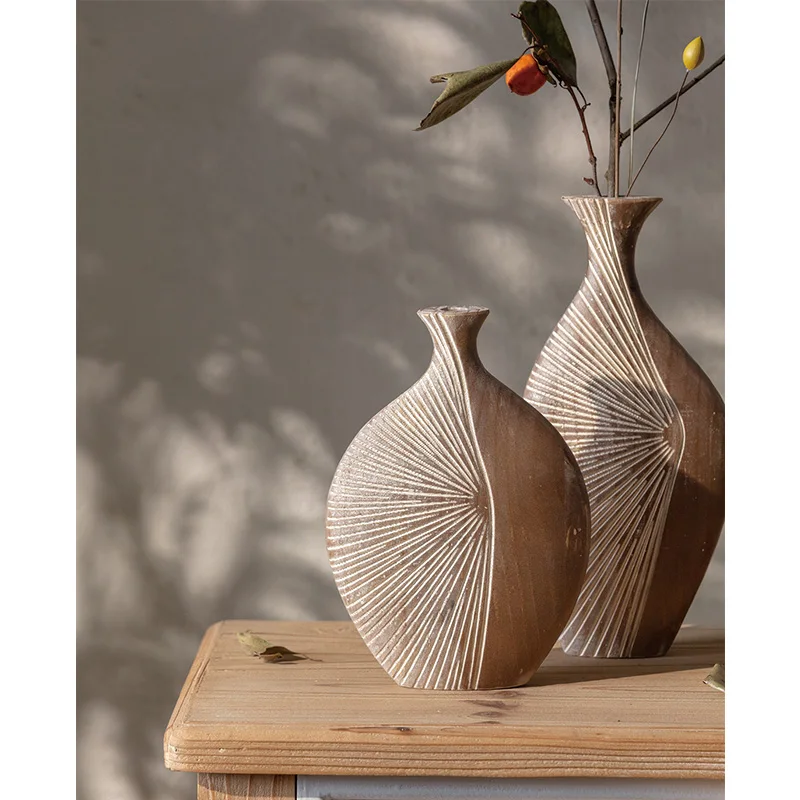 Best Quality Handmade cHINA Product Modern Design Collection Made From Wood Vase For Home Decor