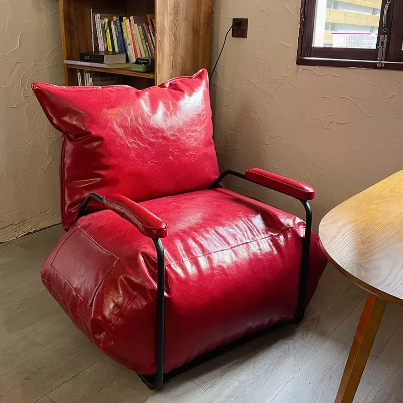 Nordic living room leisure chair lazy sofa single person leisure tatami industrial style retro coffee shop iron sofa