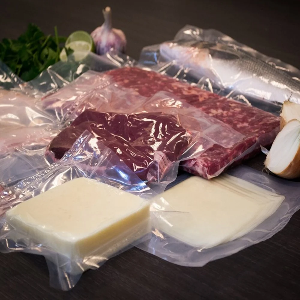 Hot sell high quality heat seal food smooth vacuum pouch plastic bag food storage vacuum sealer bag for meat