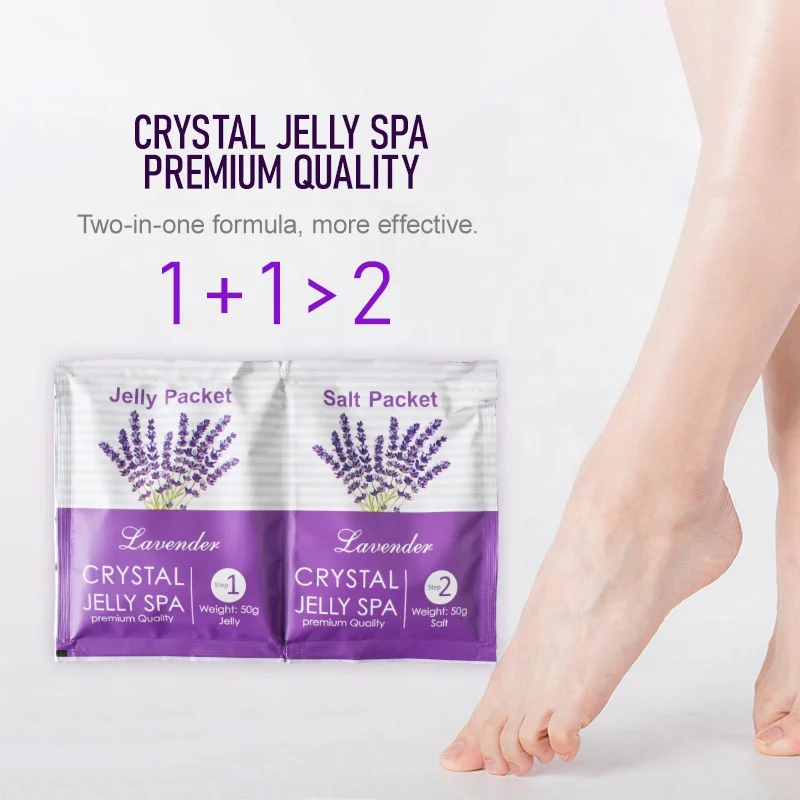 Homemade Foot Spa Lavender Crystal Jelly Salt Powder Soften Whiten Foot Bath Salt DIY Cool Jelly Gel Pedicurehelly Pedicure
