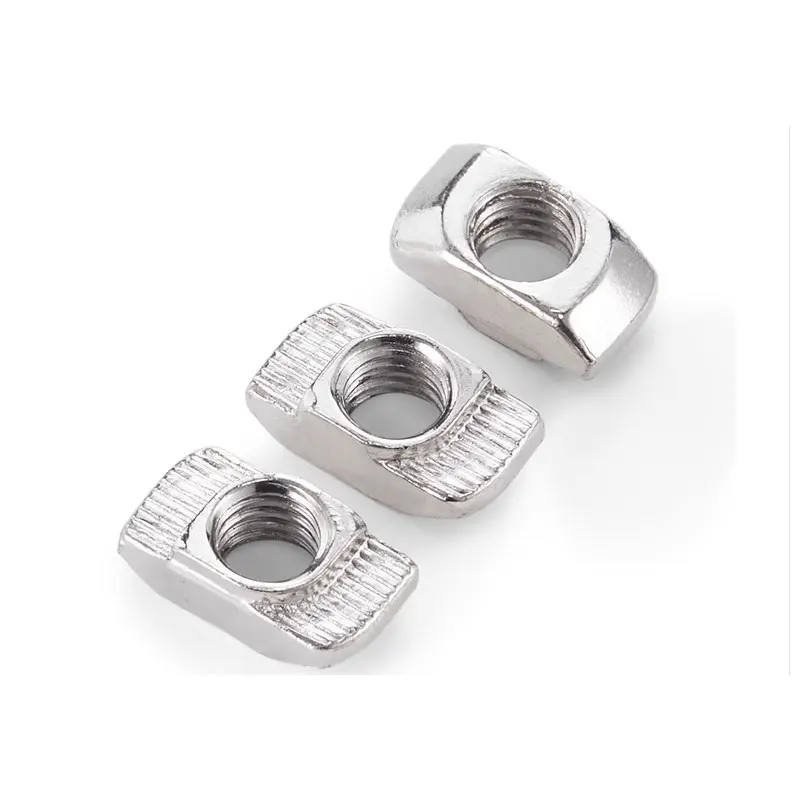 ZhiJia Wholesale Factory Hot Sale Stainless Steel Slot 8mm T-slot Nuts M6/M8 Half Round Nut Roll-in Spring Ball T Nut