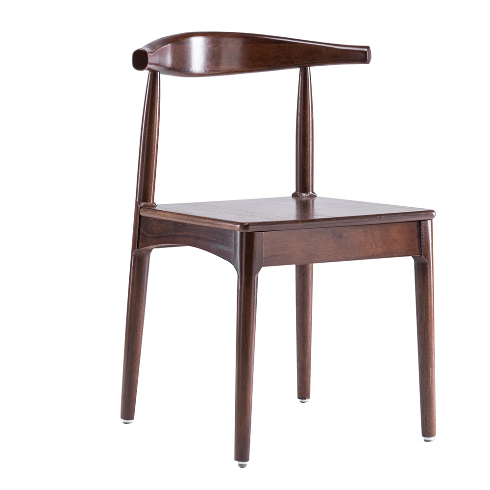 
mid century modern ox horn dining chair vintage leather chair for restaurant 