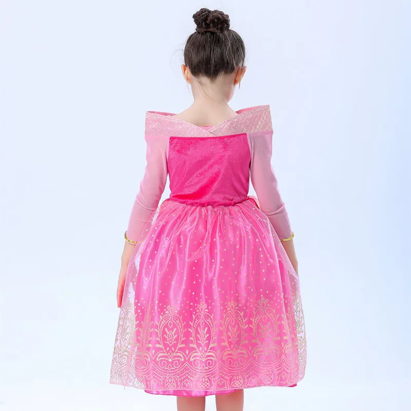 Princess Dress Up TV movie Costume Aurora Dress for Girls Halloween Cosplay Christmas Birthday Party Dress