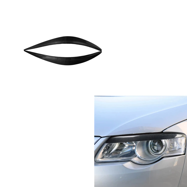 Real Carbon Fiber Dry Carbon Headlight Brow Sticker Decal for Vw Passat