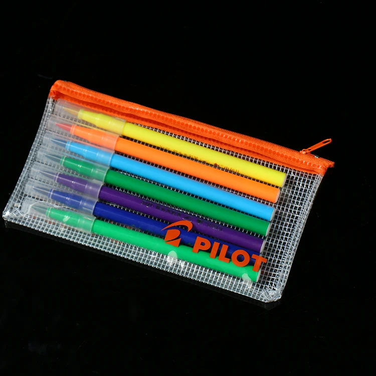 Custom Stationery Storage Case Transparent Pen Pouch Clear Student Pencil Bag