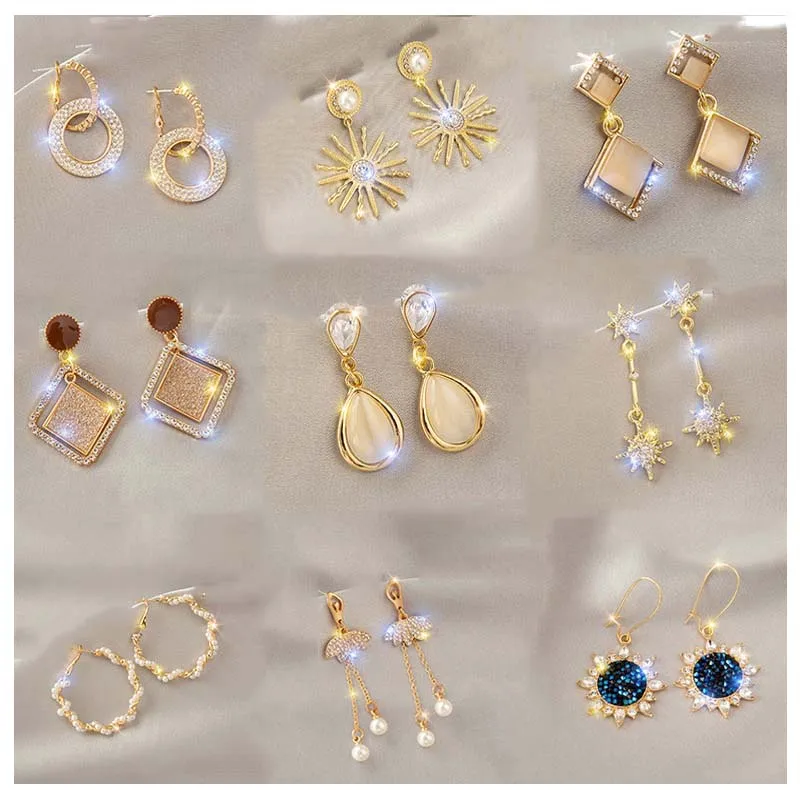 Хит продаж, длинные женские S925 стерлингового серебра иглы кисточкой серьги-гвоздики модные циркониевые девичьи серьги геометрической формы серьги вашей мечты ювелирные украшения оптом