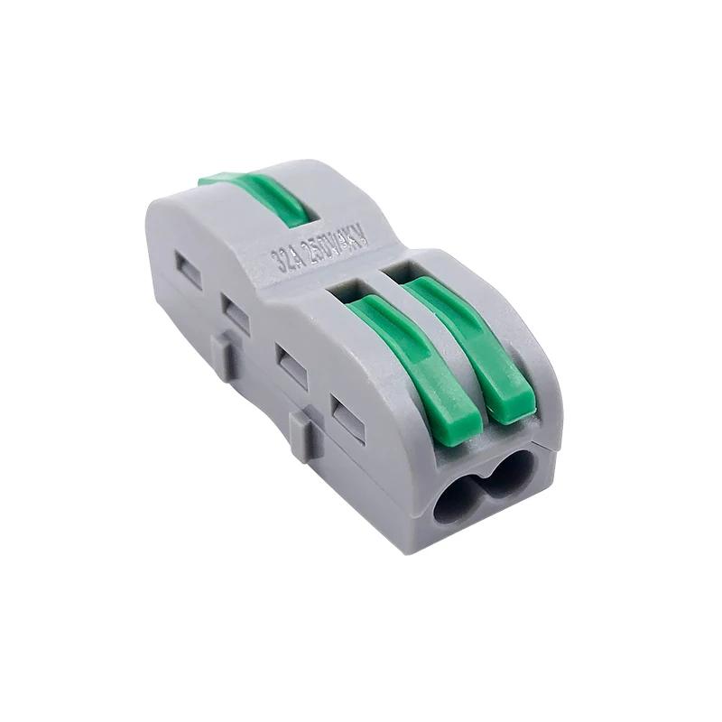 factory selling directly 4.0mm square terminal one-in-two-out brass contact metal lines quick wire connector