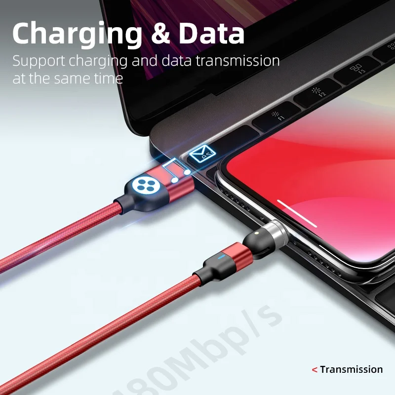  Магнитный usb-кабель для быстрой зарядки кабель типа C магнитное зарядное устройство Micro USB мобильного телефона шнур новый поворот на 360 +