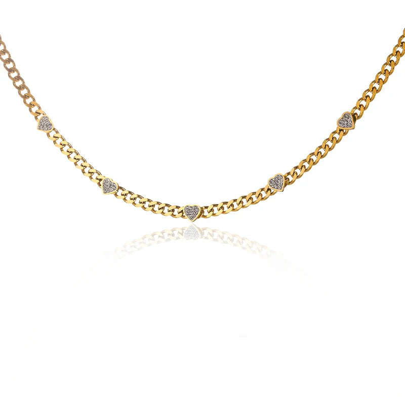 Simple Punk Hearts Necklace Cuban Link Butterfly Pendant Necklace Love Geometric Circle Choker Necklace Accessory Jewelry