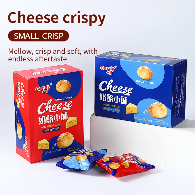 Customized Crispy Crackers Matcha Green Tea Flavor Cheese Cookies Afternoon Snack 5kg