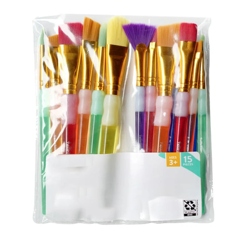 hobby Paint Brushes set in  Value Pack, Includes Different Types of Brushes, Nylon Colorful Hair with Silicone Crystal Penholder
