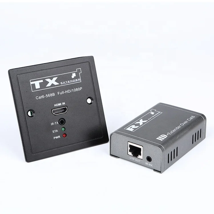 HD Extender 50 Meter Wall Plate Support Video Resolution up to 1080P@60Hz 60m 86-HD Extender Over Single CAT6