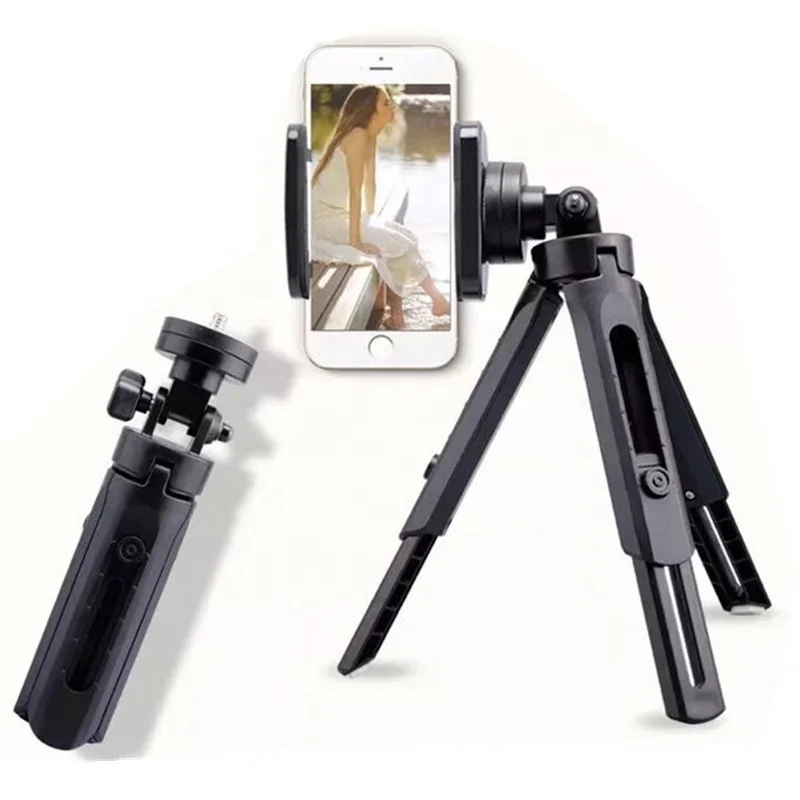 Table Top Stable Mini Tripod Portable Flexible Smartphone Tripod Stand 360 Degree Rotation Live Broadcast Desktop Stand Plastic
